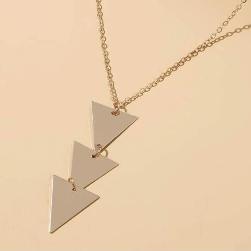 Chic Gold Triple Triangle Necklace
